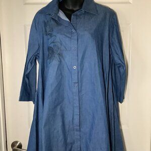 CQbyCQ‎ Women flare soft jean hi-low dress with side pockets